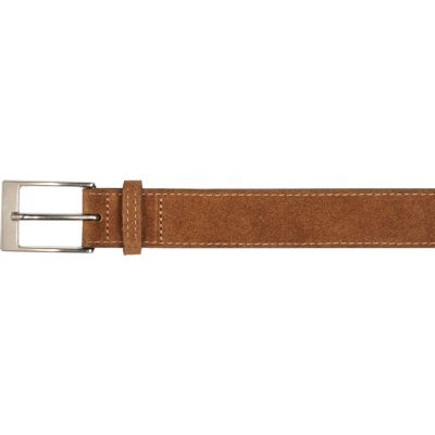 Brown suede stitched belt